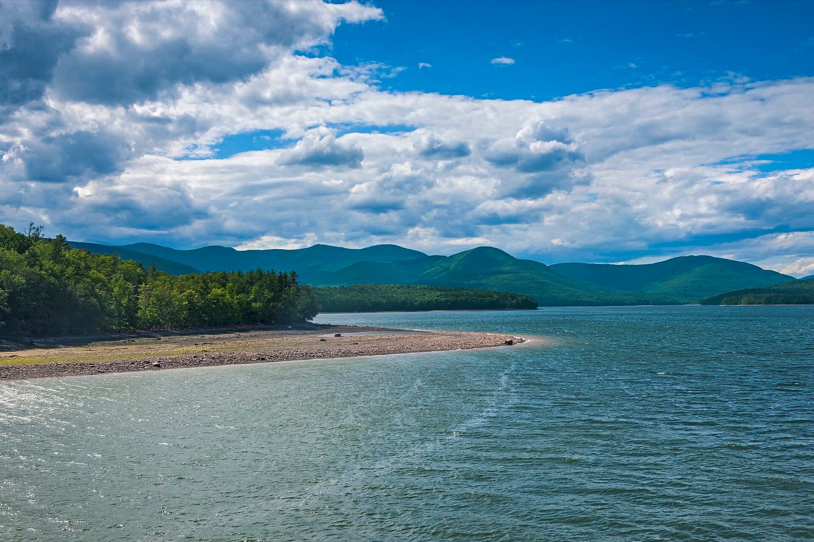 Hudson Valley Triathlon Long Course (Alpha Win): ashokan reservoir with the catskills' burroughs range; the bike route heads toward the reservoir