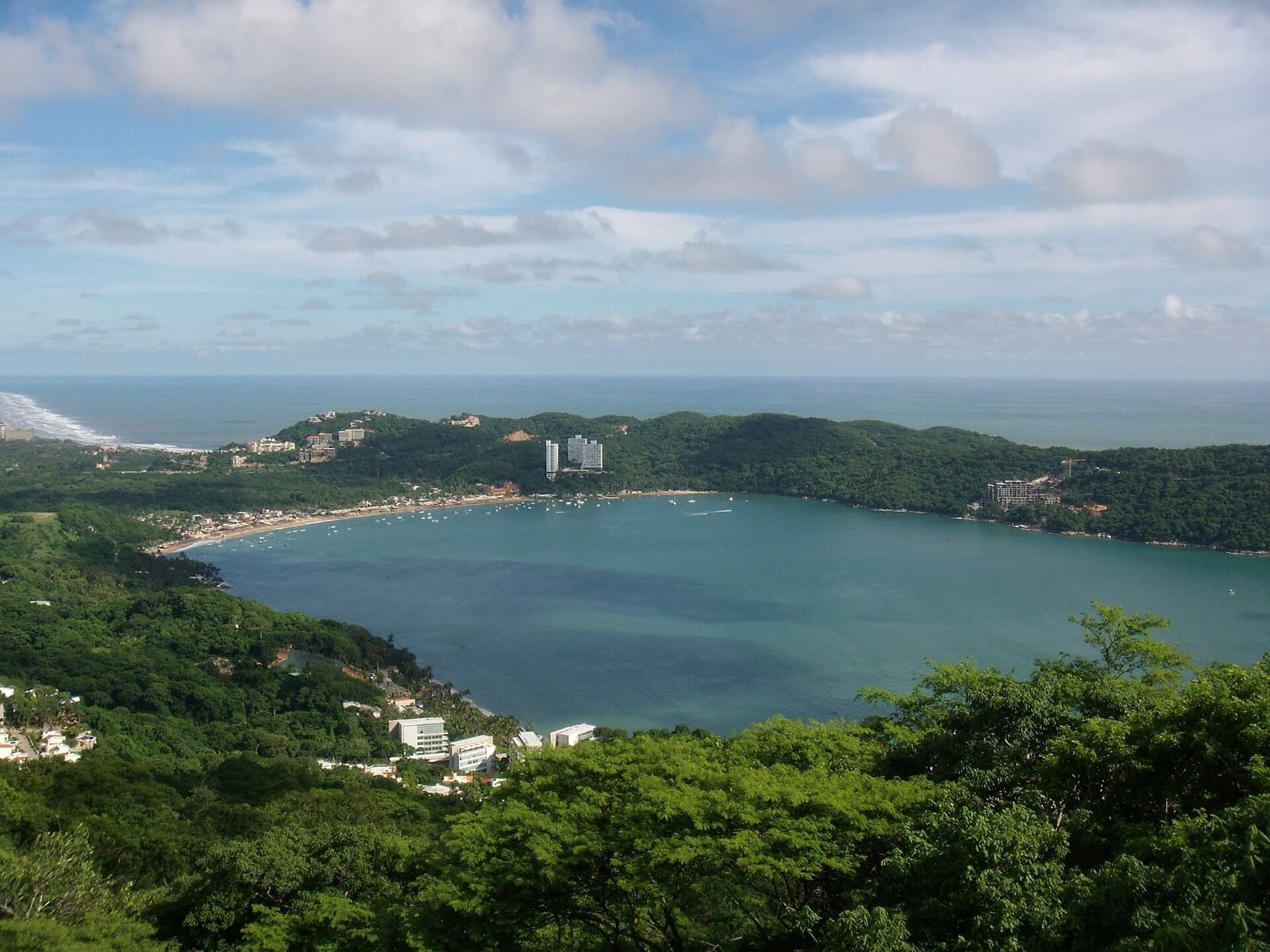 IRONMAN 70.3 Acapulco: elevated view of puerto marques bay, the swim venue