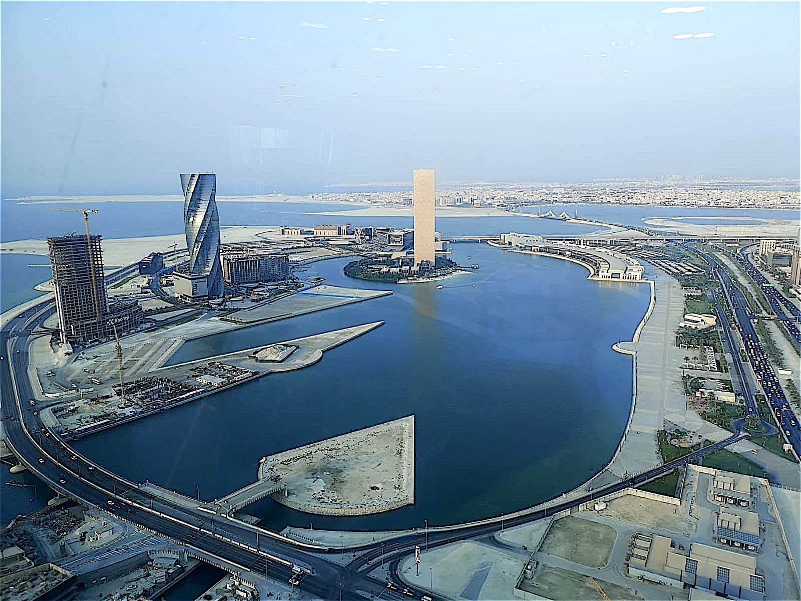 IRONMAN 70.3 Bahrain: aerial view of bahrain bay (swim venue)