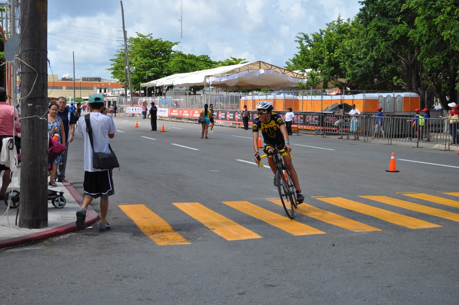 IRONMAN 70.3 Cozumel: cyclist on the ironman 70.3 cozumel course in san miguel