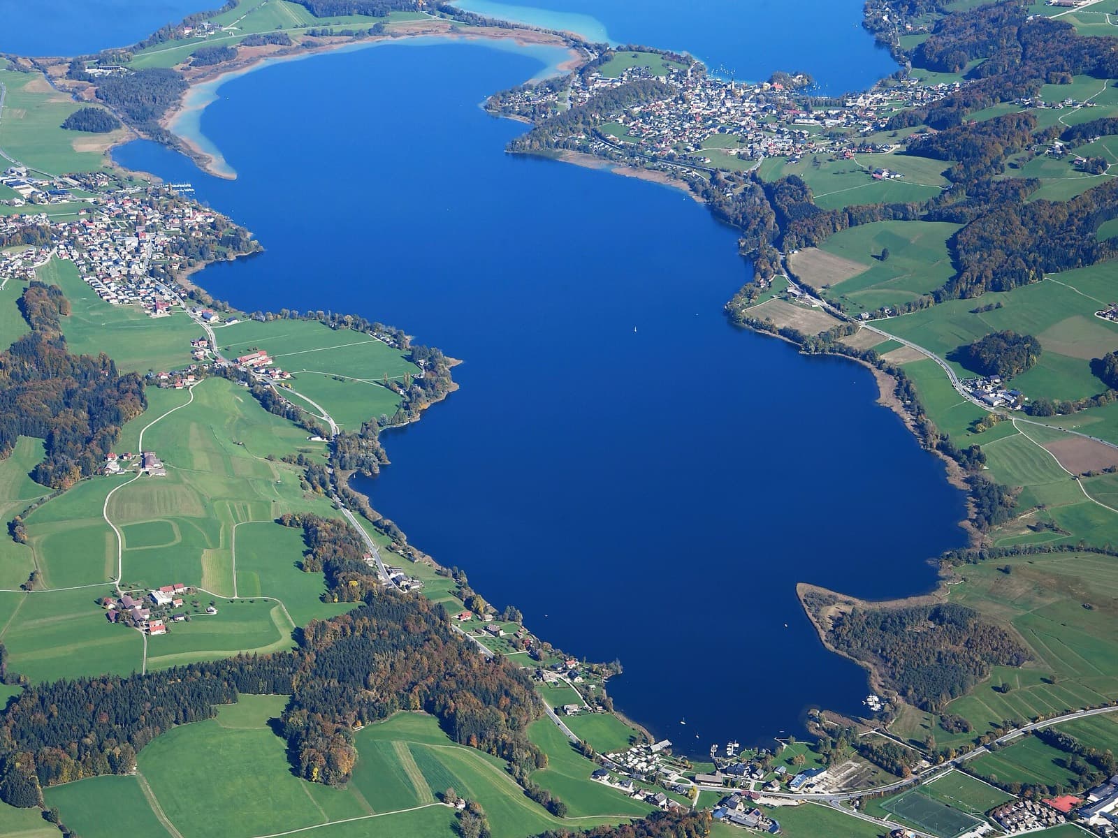 Trumer Triathlon Mitteldistanz (Obertrum am See): aerial view of the obertrumer see