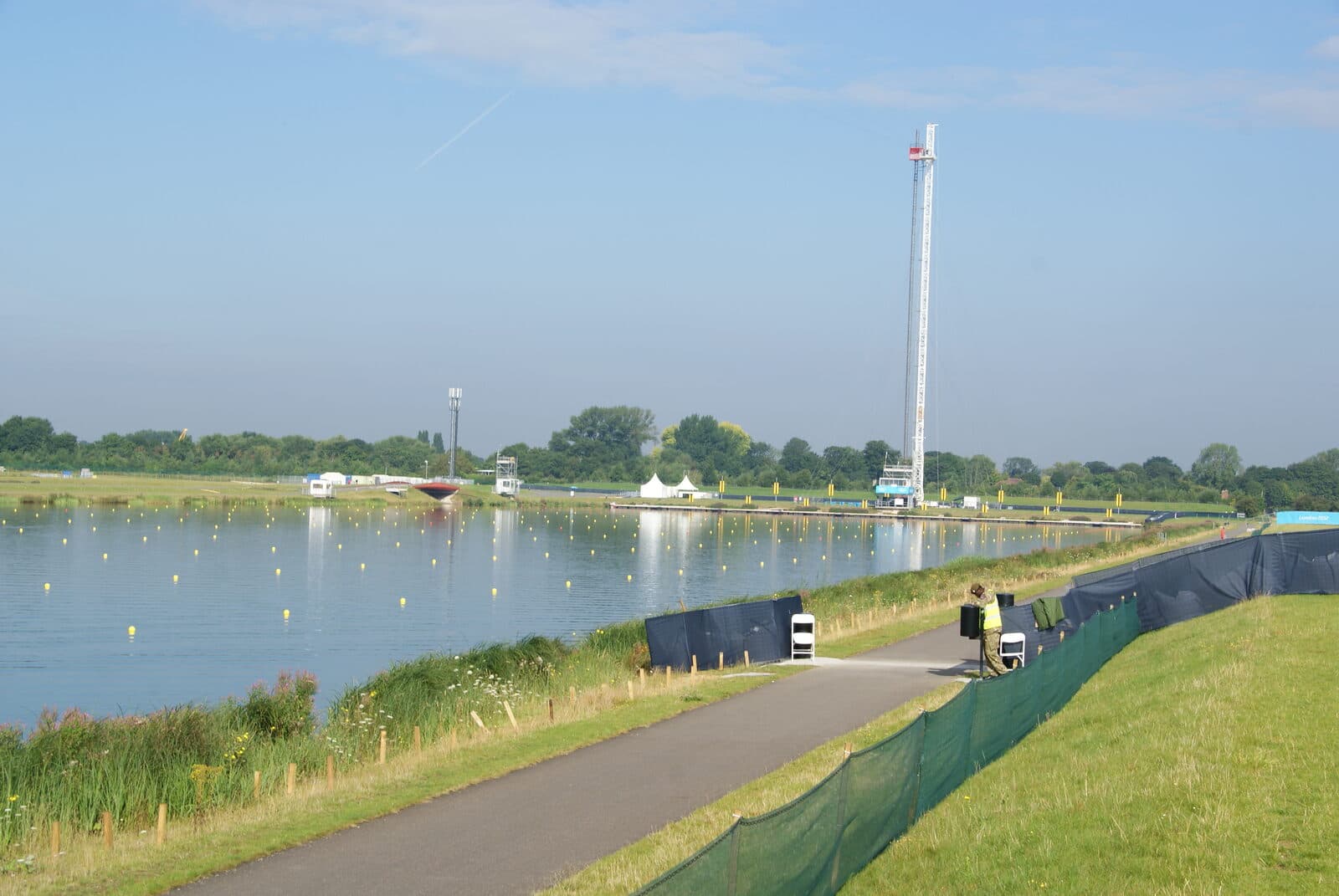 Dorney Triathlon August: the rowing lake at eton dorney, buckinghamshire