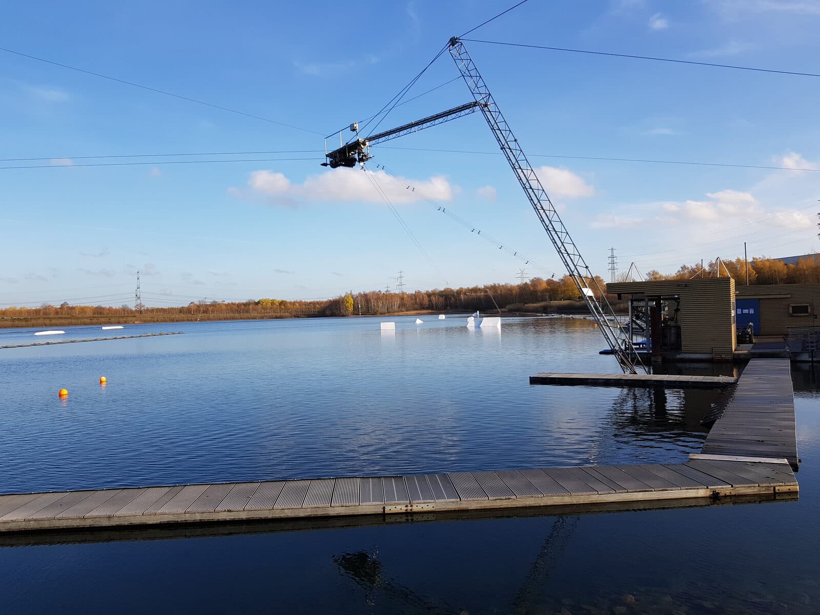 19. Norderstedt Triathlon: water-ski course on stadtparksee at the norderstedt triathlon venue