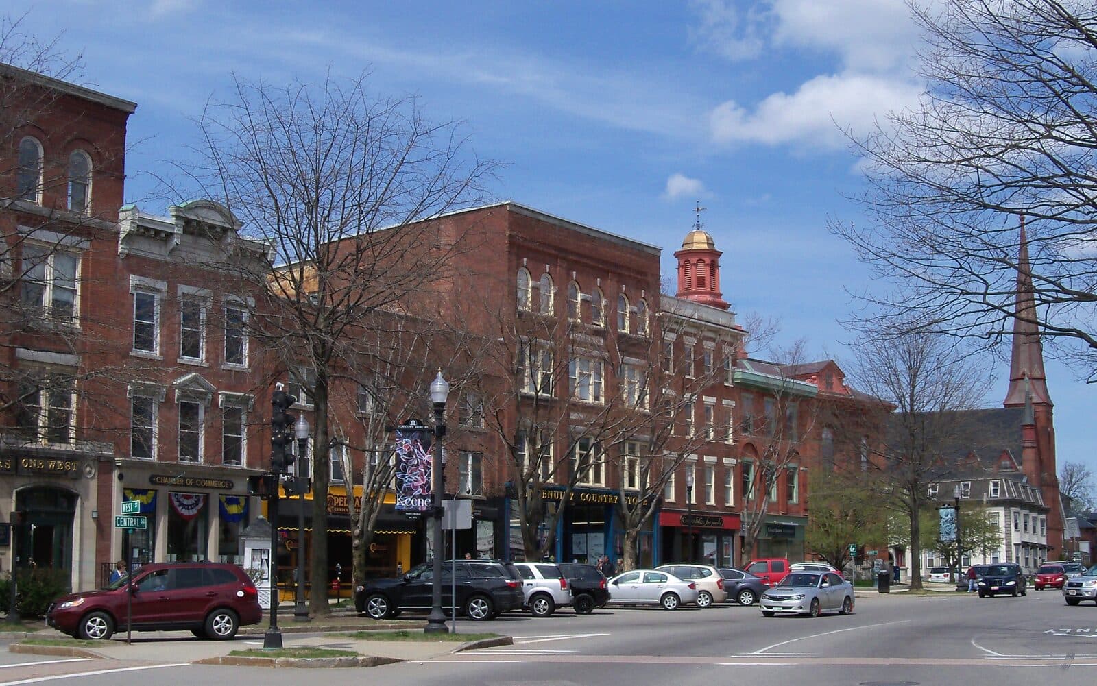 Clarence DeMar Marathon & Half Marathon: main street, downtown keene, new hampshire