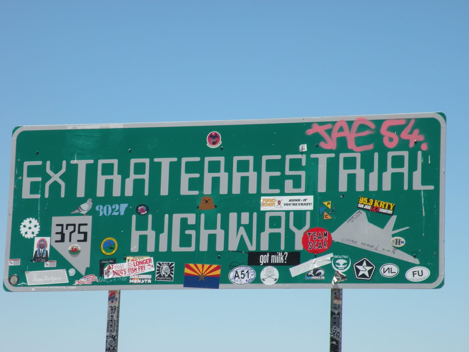 ET Full Moon Midnight Marathon: extraterrestrial highway (nevada route 375) sign near rachel, nevada
