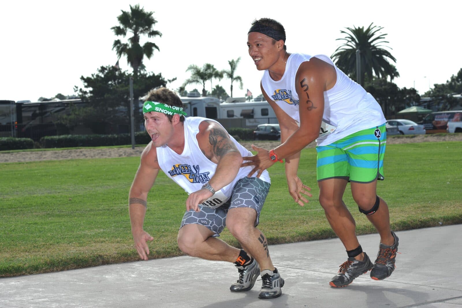 CVC San Diego Triathlon and San Diego Tri Series 5K: athletes at the chula vista challenge sprint triathlon, chula vista