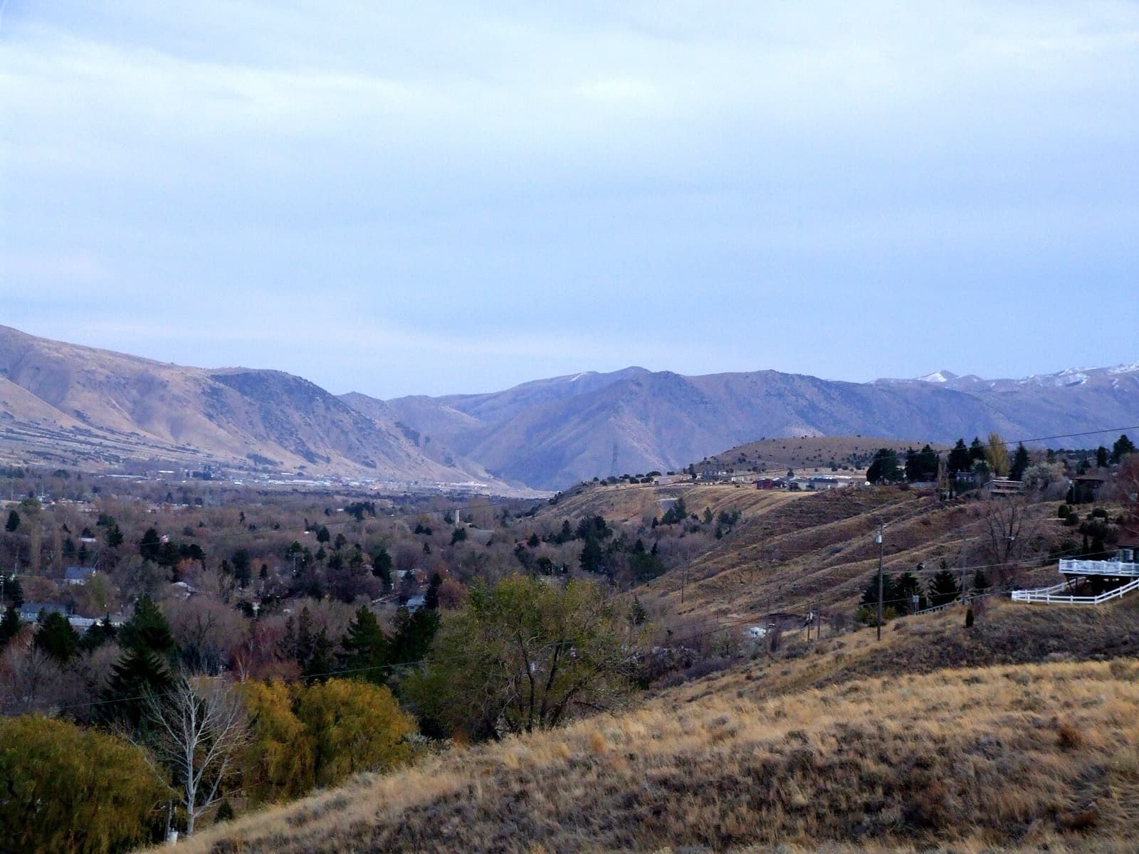 27th Annual Pocatello Marathon: pocatello basin and the portneuf gap, which the course descends through — destination scenery near pocatello; not a photo of this event.