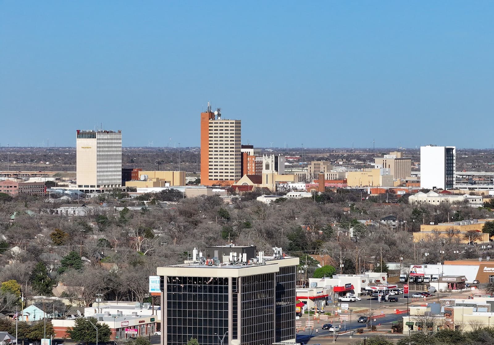 United Supermarkets Lubbock Marathon: lubbock downtown skyline