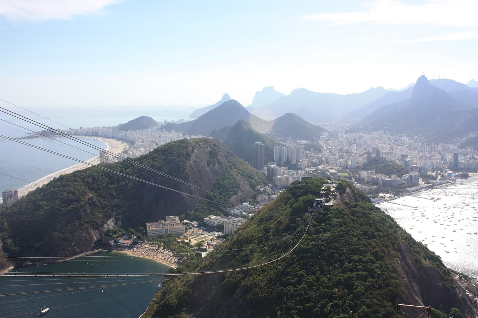 Maratona do Rio de Janeiro: copacabana, morro da urca and christ the redeemer seen from sugarloaf