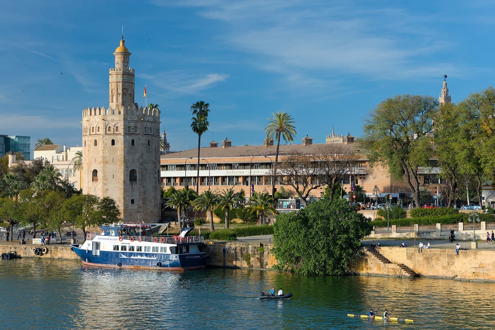 Zurich Maratón de Sevilla: torre del oro and the guadalquivir river, a landmark on the course
