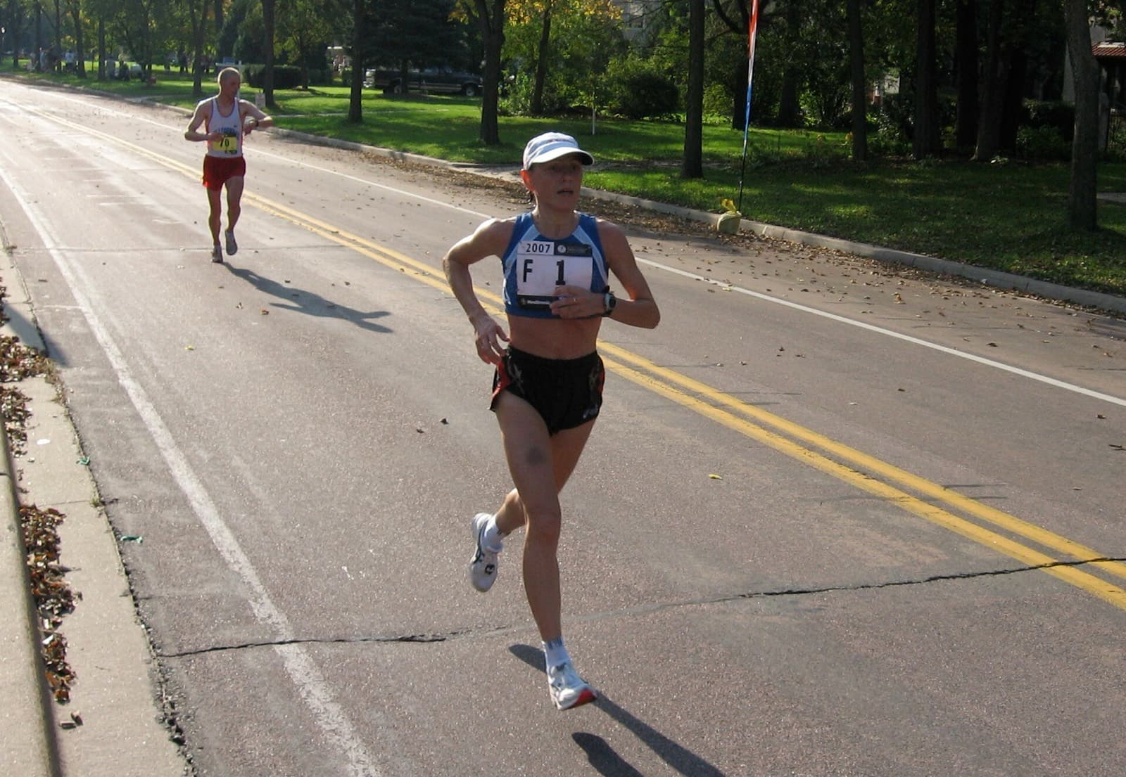 Medtronic Twin Cities Marathon: elite women's leader near mile 18 of the twin cities marathon
