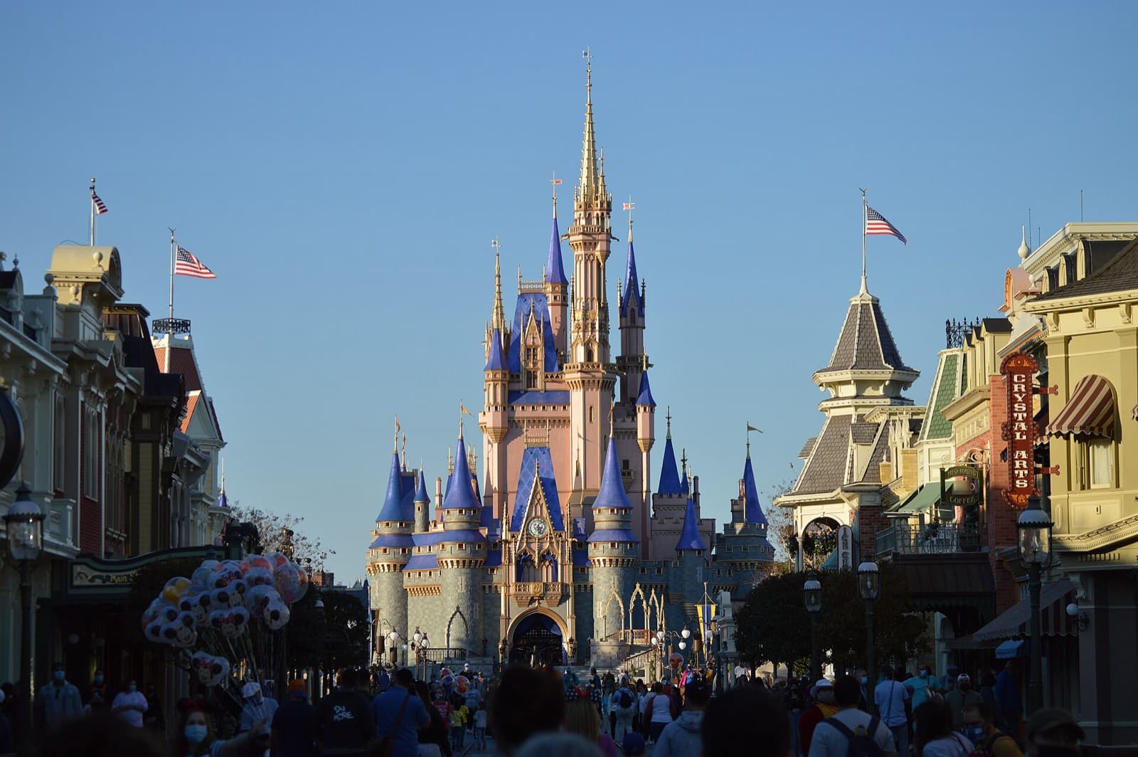 Walt Disney World Marathon: cinderella castle from main street u.s.a., magic kingdom, on the marathon route