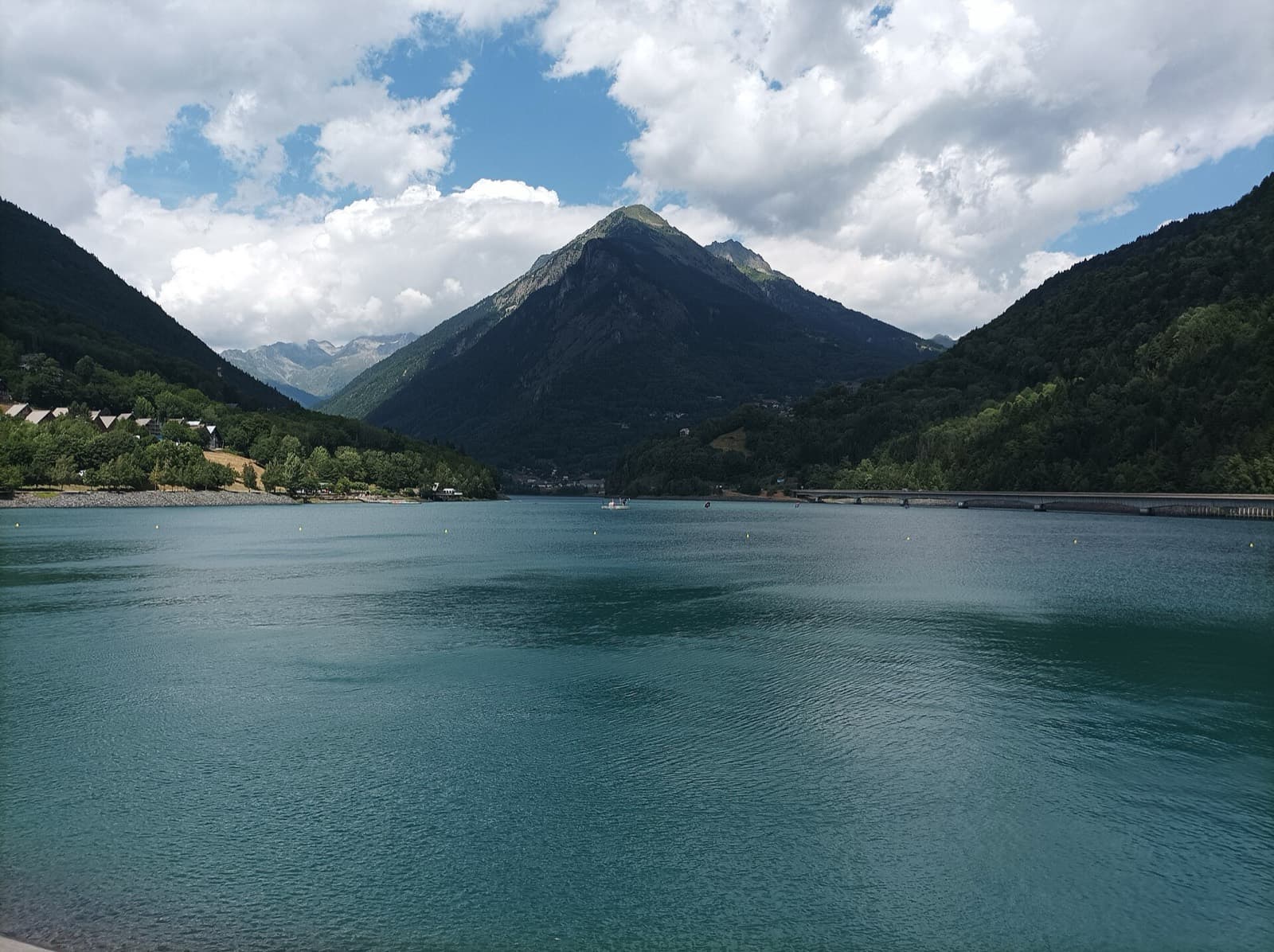 Alpe d'Huez Triathlon: lac du verney, the swim venue, ringed by alpine peaks