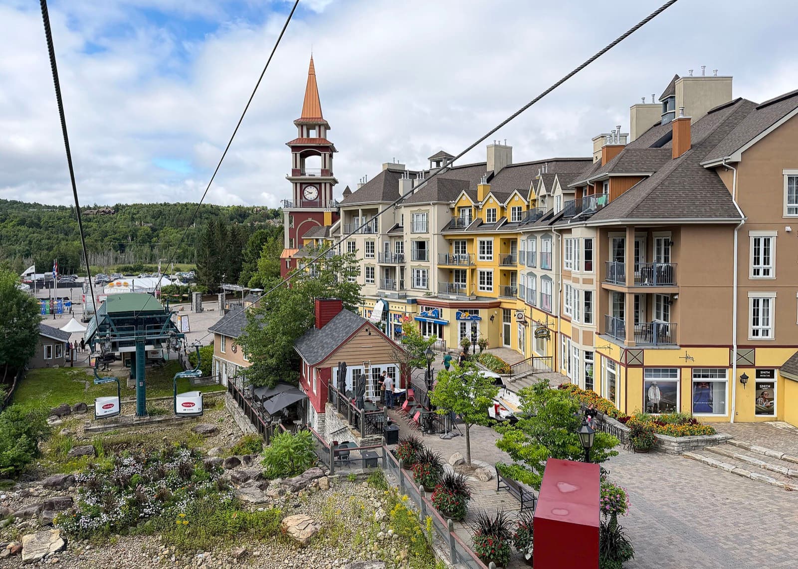 Triathlon 5150 Mont-Tremblant (Olympic): mont-tremblant pedestrian village from the gondola