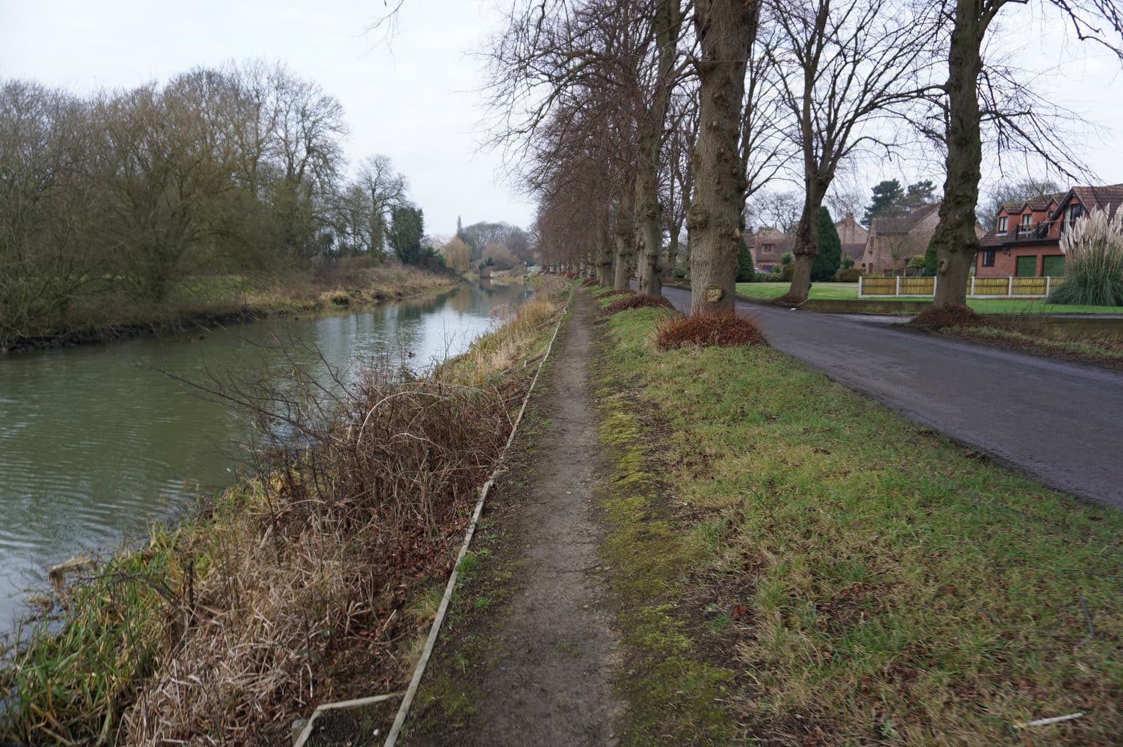 Early Brigg Sprint Triathlon: old river ancholme and its towpath at brigg, the canal path used on the run