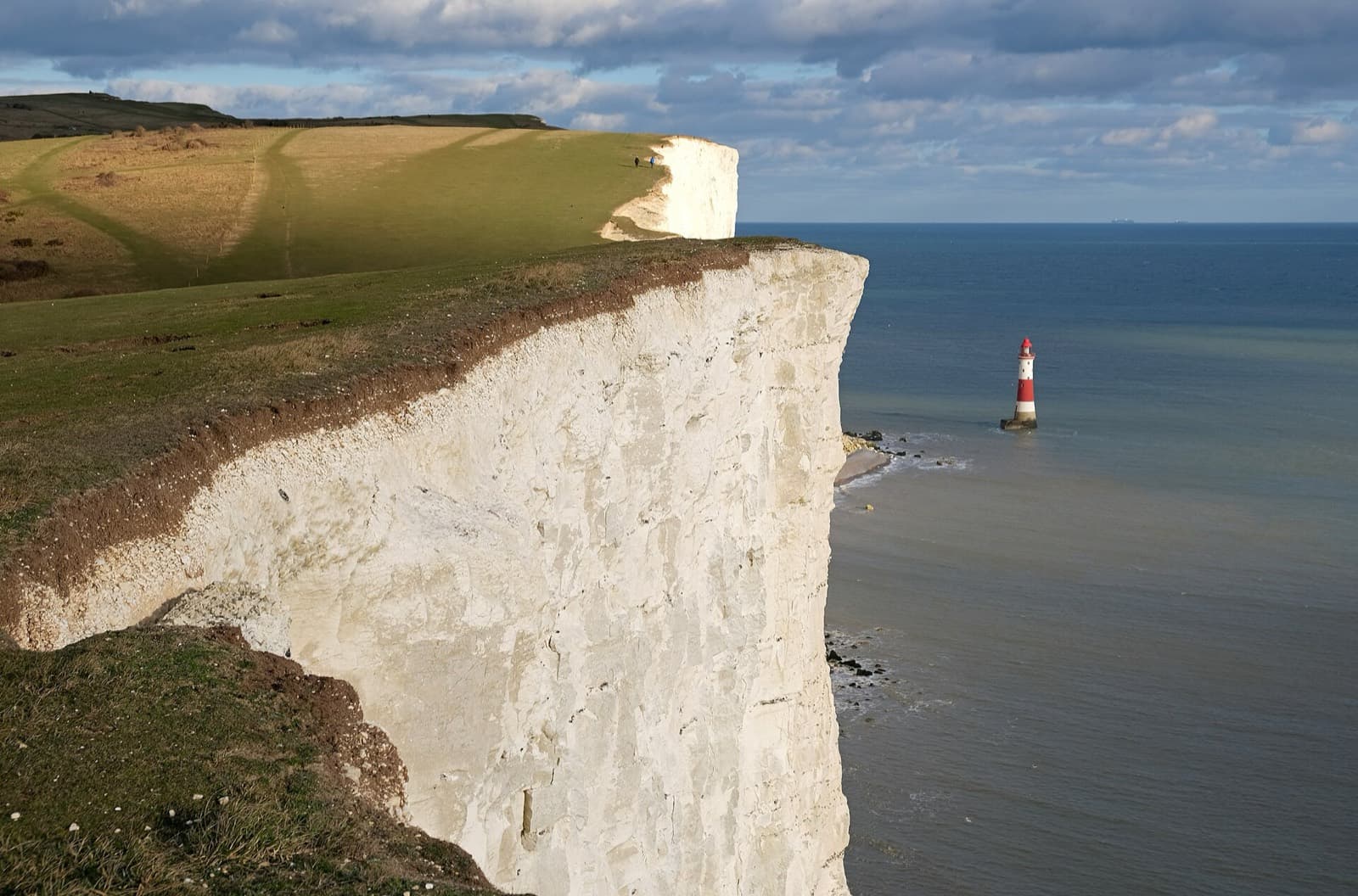 TriBourne (IronBourne) Full Distance, Eastbourne: beachy head cliffs and lighthouse, near the end of the bike course