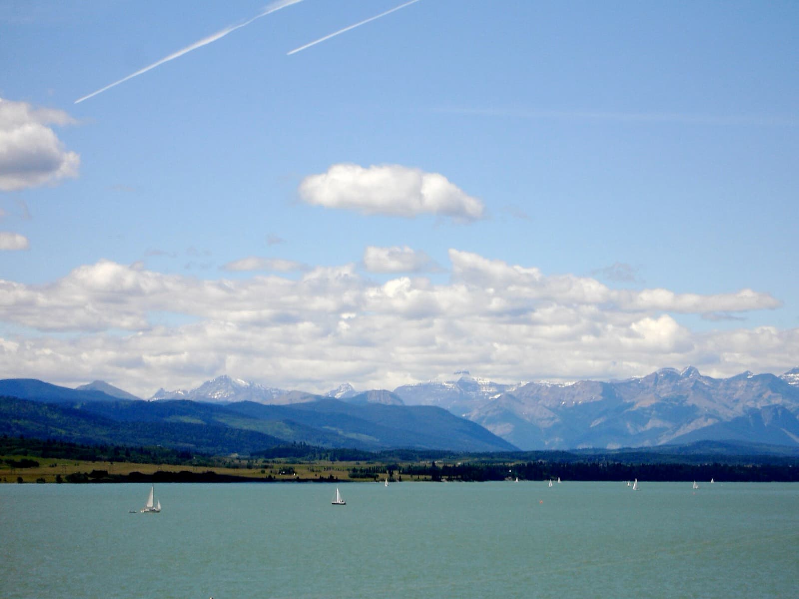 IRONMAN 70.3 Calgary: ghost lake with rockies backdrop (swim venue)