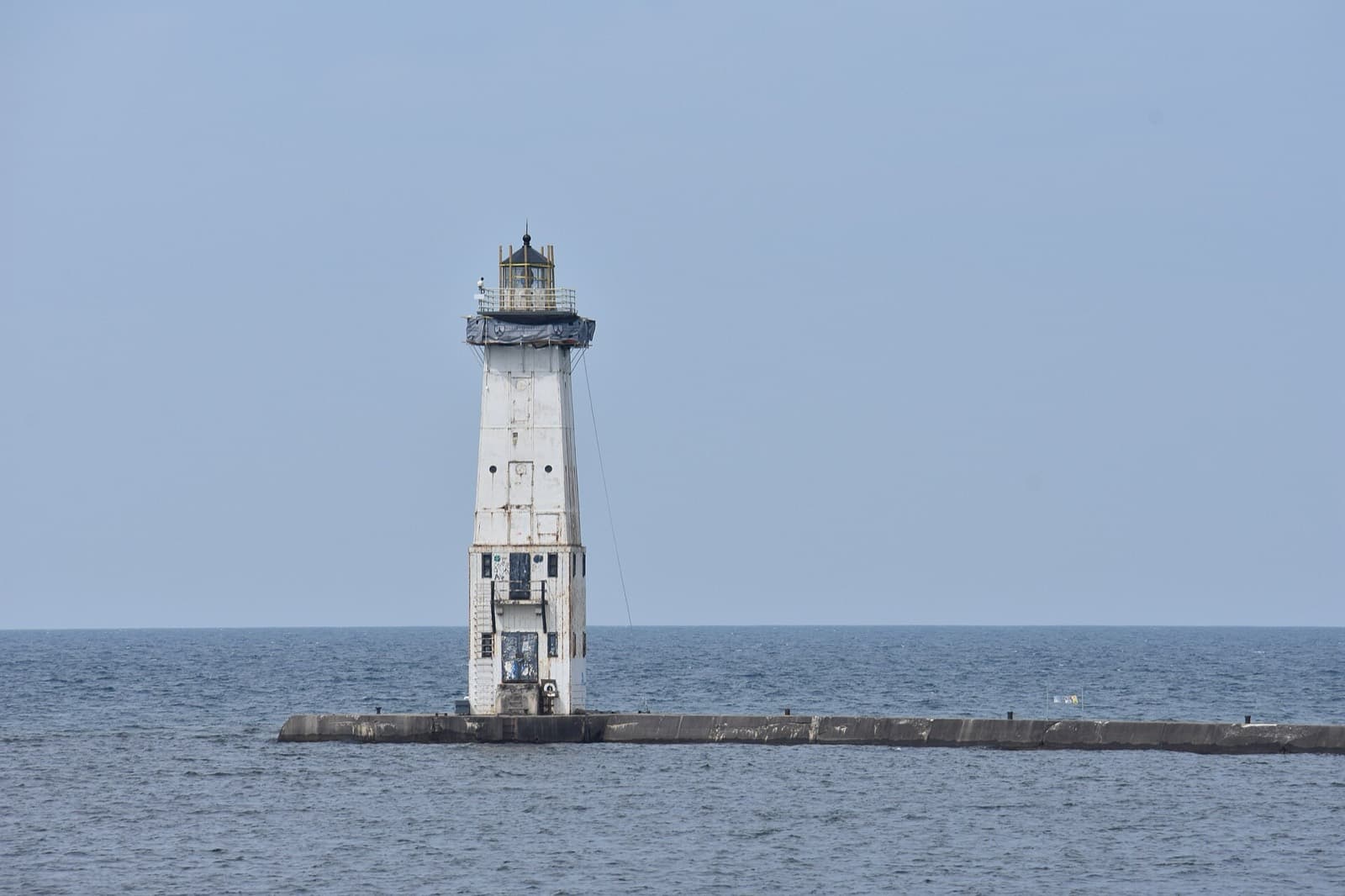 IRONMAN 70.3 Michigan: frankfort lighthouse on lake michigan