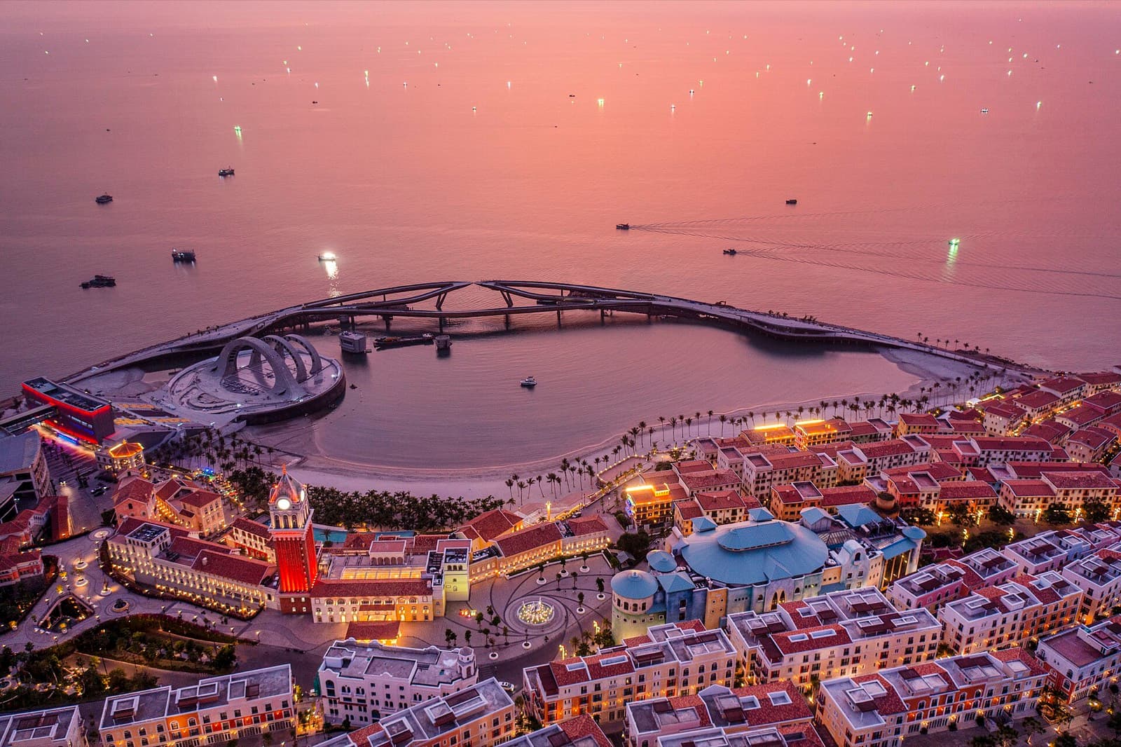 IRONMAN 70.3 Phu Quoc: sunset town waterfront and kiss bridge, phu quoc
