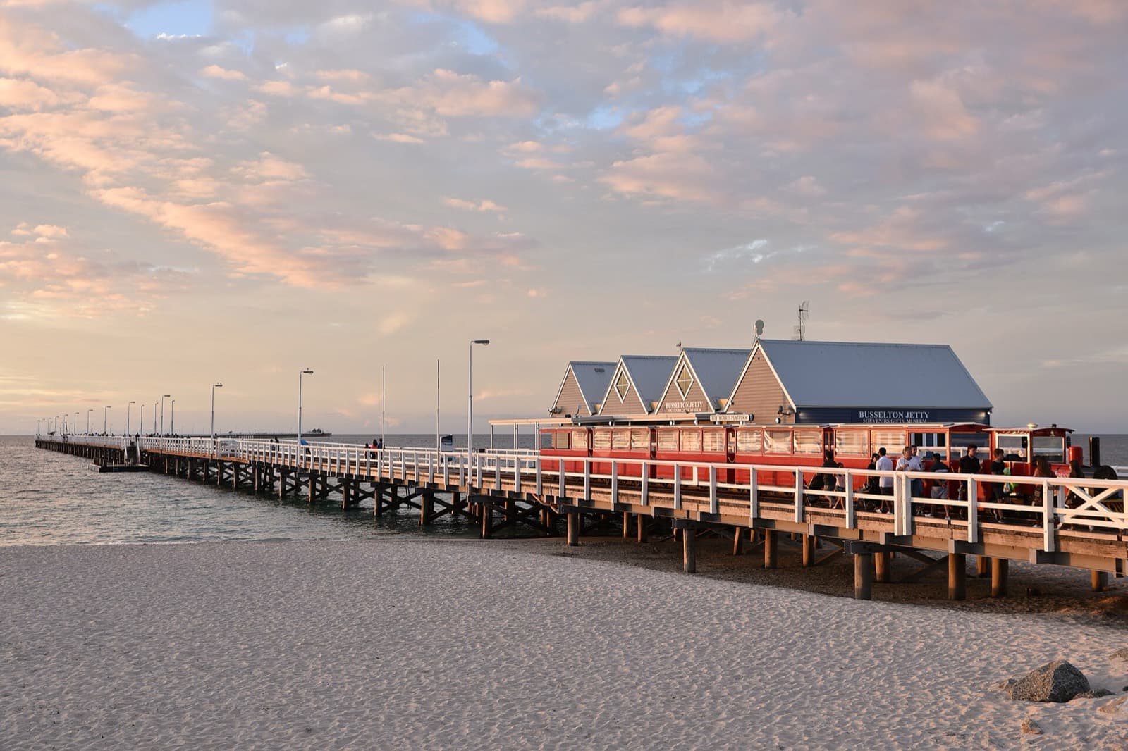 IRONMAN 70.3 Western Australia: busselton jetty at sunset (swim venue)