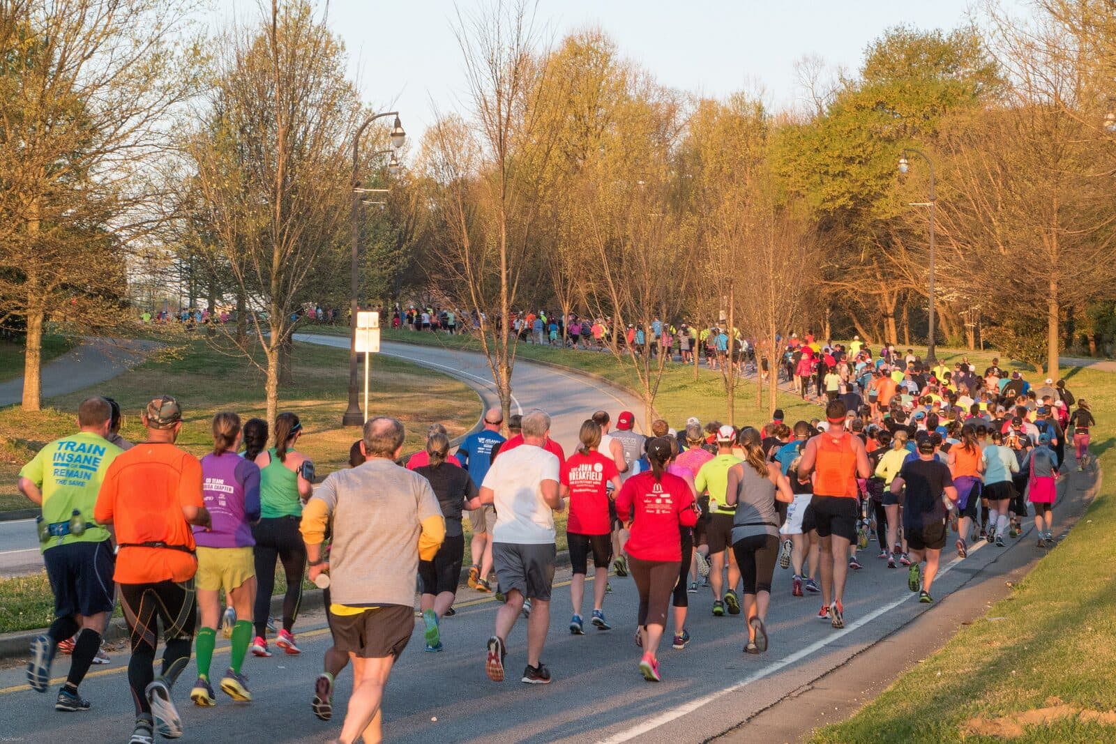 Atlanta Marathon & Half Marathon: runners on freedom parkway at the 2016 publix georgia marathon and half marathon, atlanta