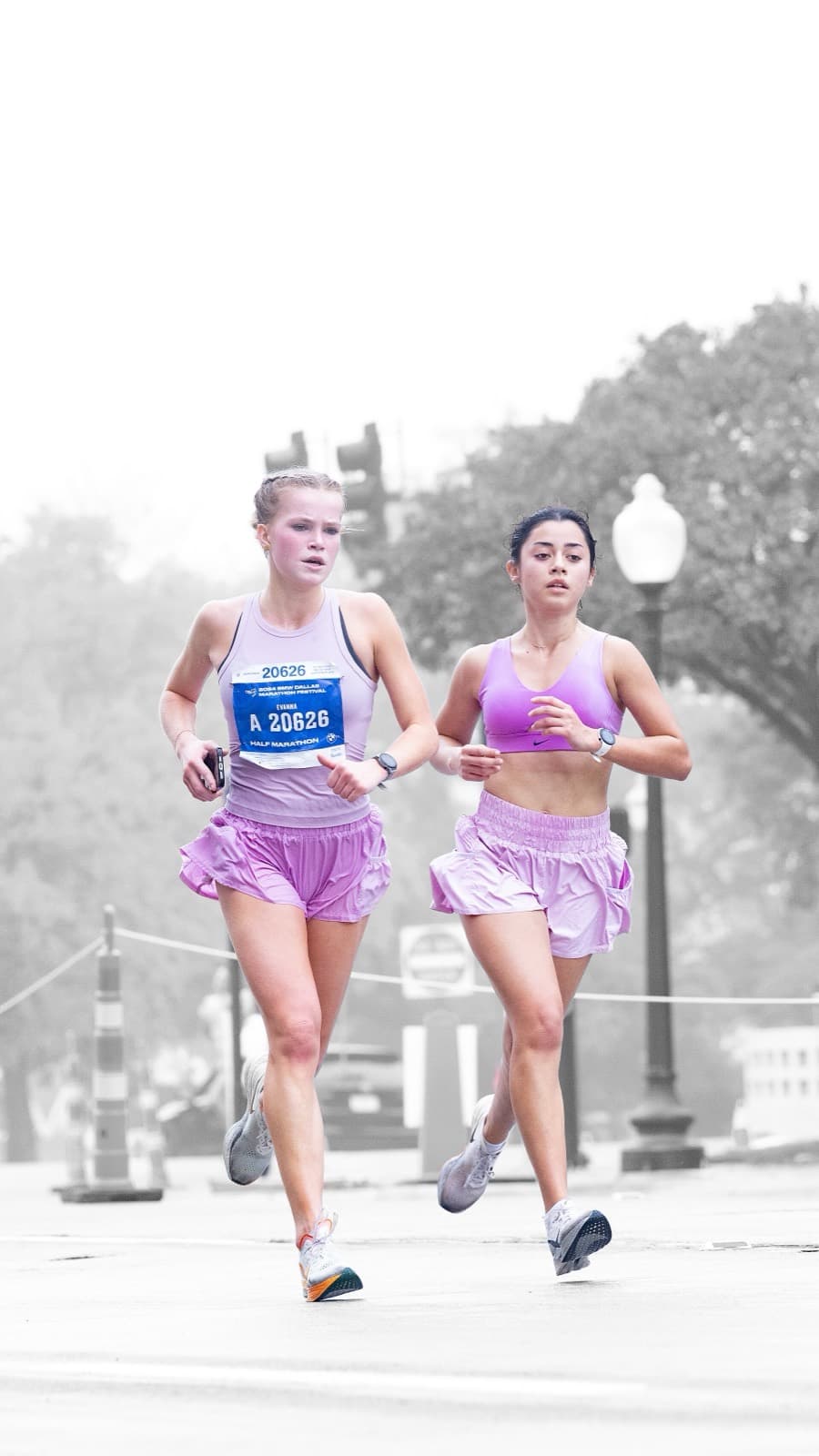 BMW Dallas Marathon: two runners on the bmw dallas marathon course