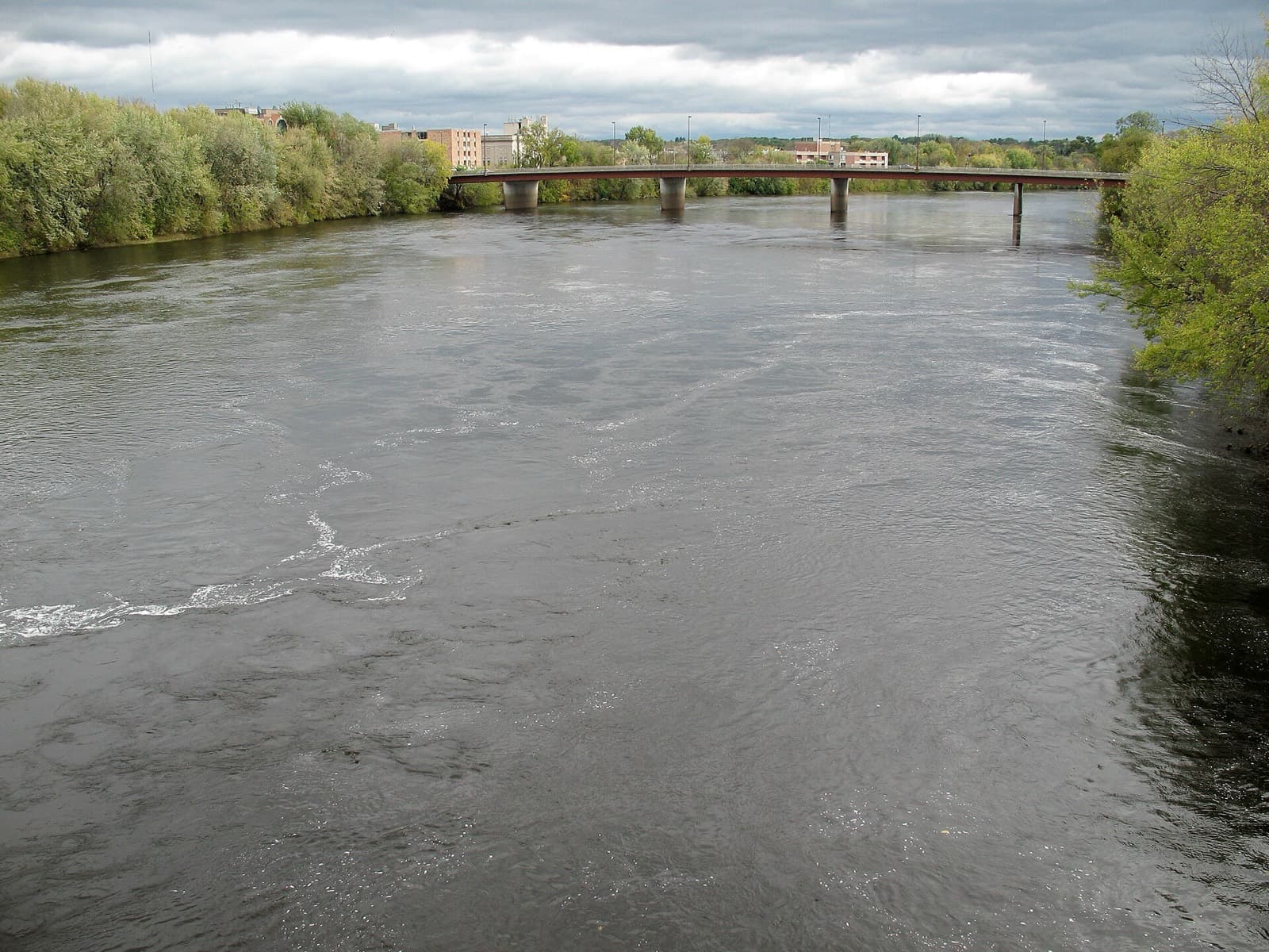 Eau Claire Marathon: the chippewa river and one of the bridges the course crosses