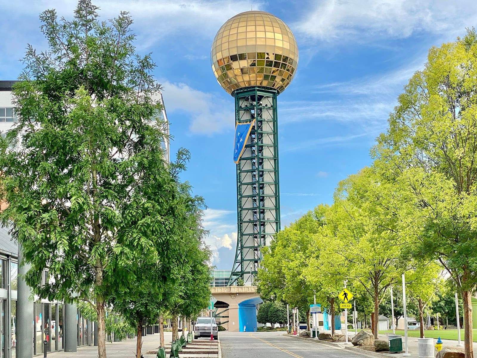 Covenant Health Knoxville Marathon: sunsphere at world's fair park, beside the start and the finish