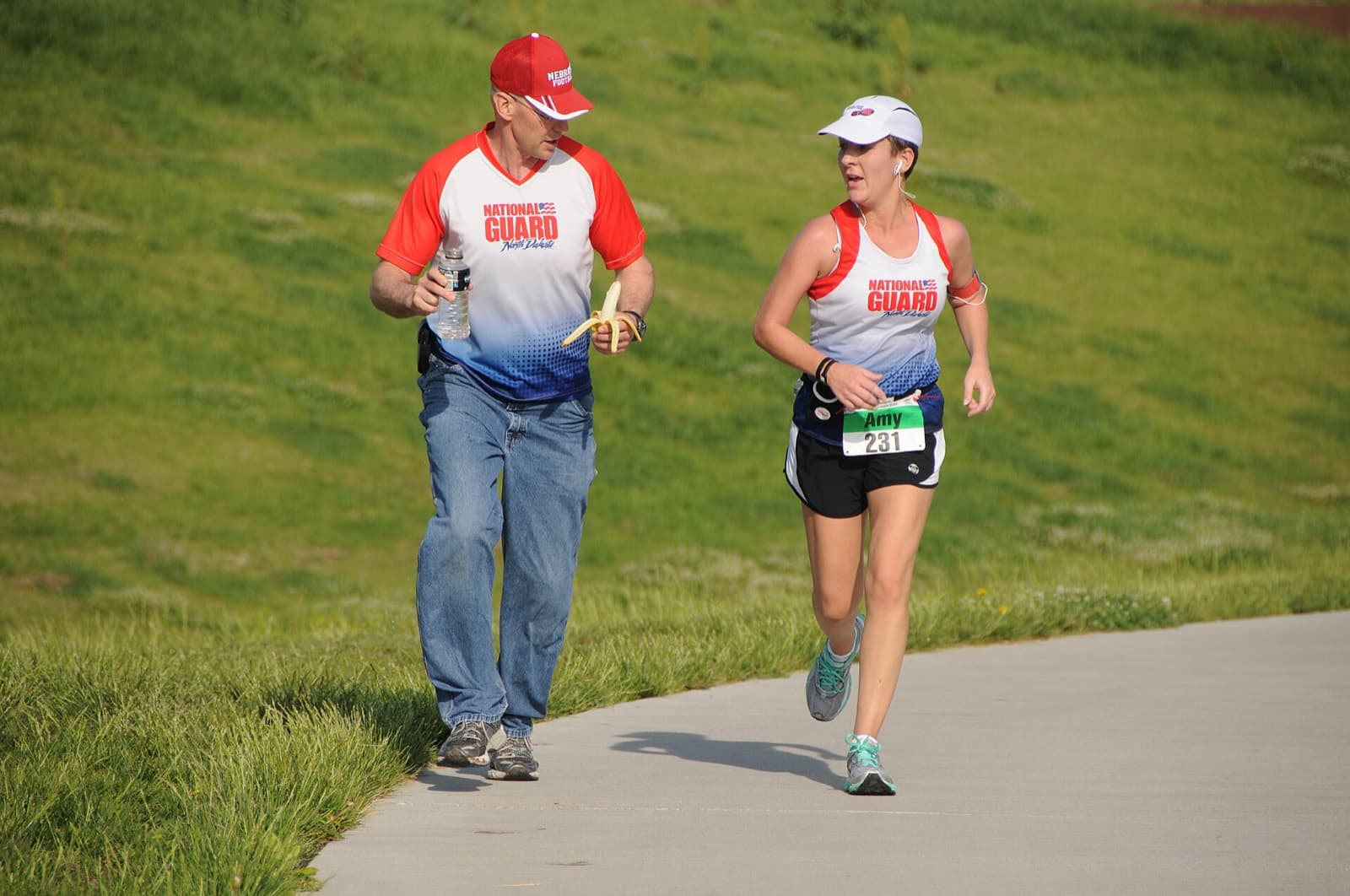 Lincoln Marathon: runners on a lincoln course path during the 2012 lincoln marathon weekend
