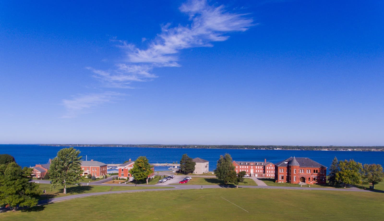 Sackets Harbor Marathon: madison barracks beside lake ontario, start and finish area