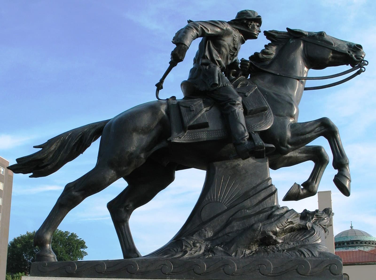 St. Joseph Missouri Marathon: pony express statue in st. joseph, the town's best-known landmark