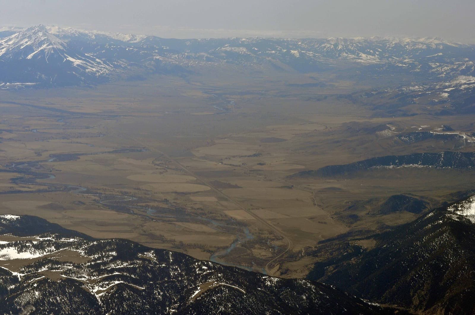 Wicked Fast Marathon & Half Marathon Montana: aerial view of paradise valley, montana (not race day)