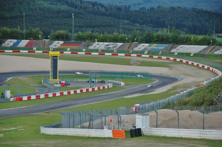 Grand Prix circuit and grandstands at the Nürburgring
