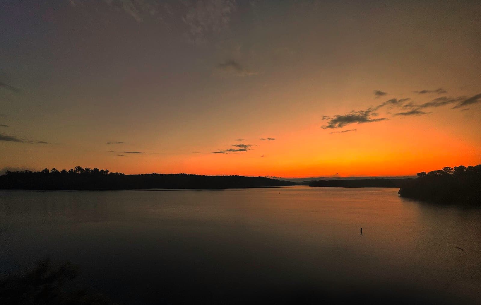 Clemson Triathlon: lake hartwell at clemson, dawn colours