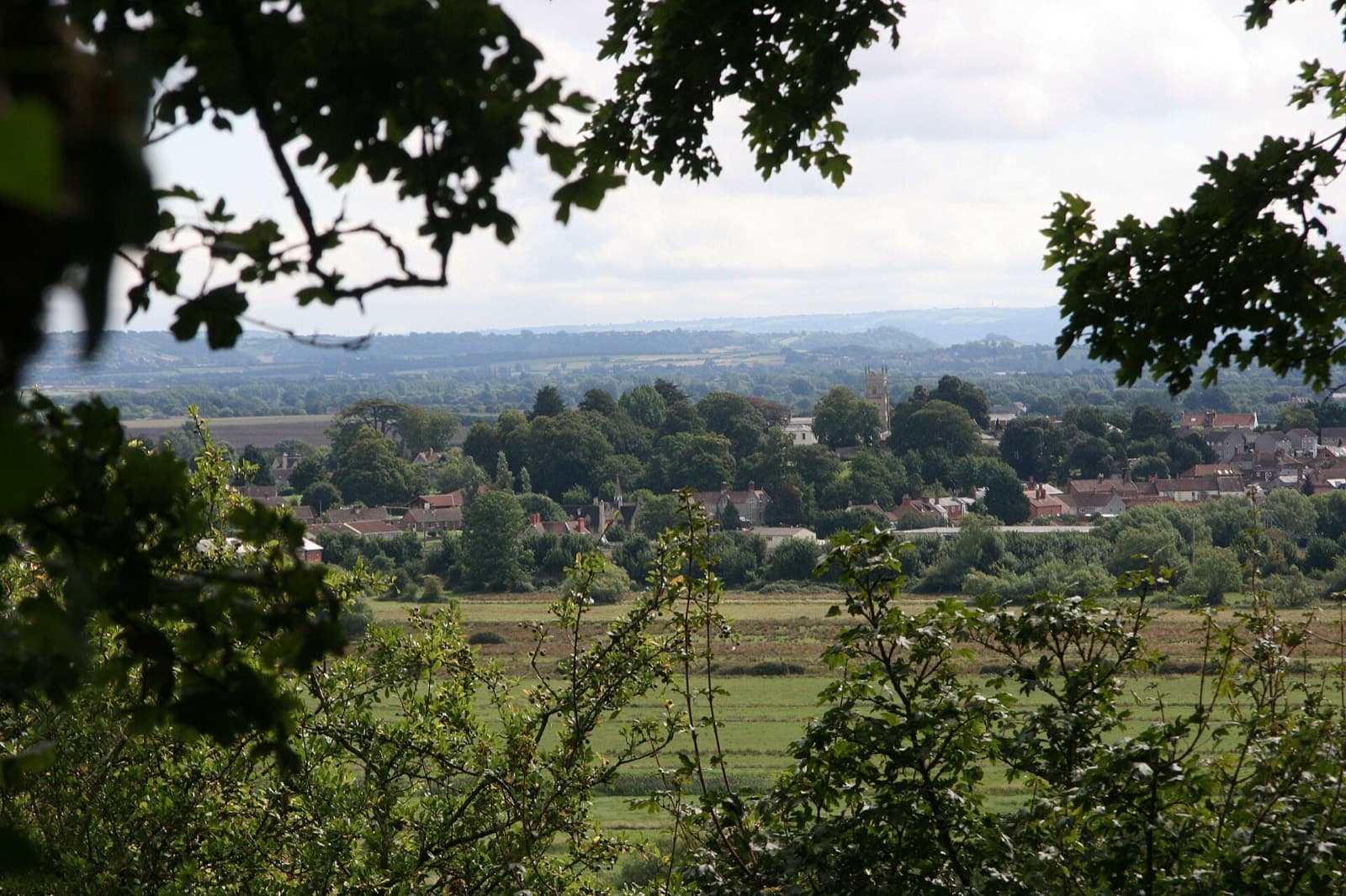 Langport Triathlon: langport town seen from combe