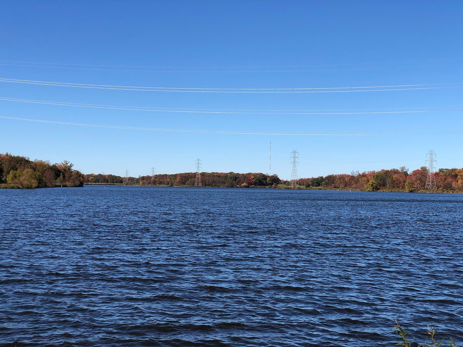 Supertri New Jersey Triathlon: mercer lake from the gazebo, the swim venue