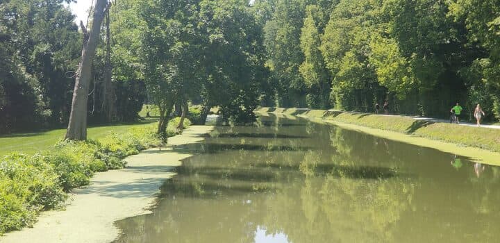 Central Canal towpath near Butler University in Indianapolis; outside race day