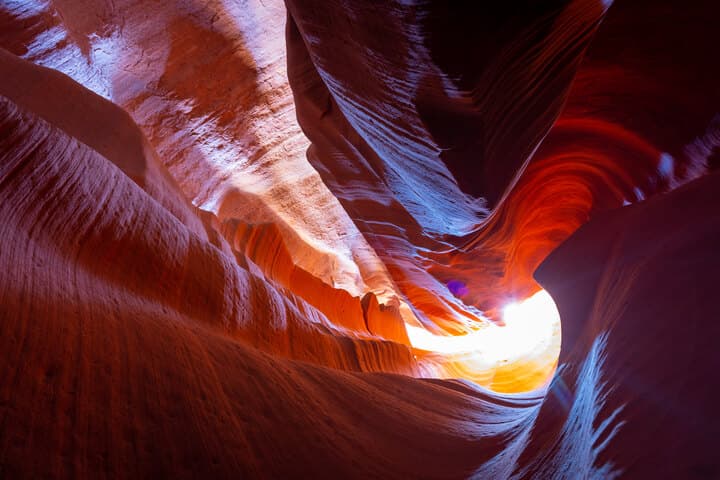Upper Antelope Canyon slot canyon scenery near Page, Arizona; outside race day