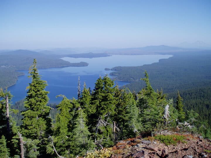 Waldo Lake from the south in the Oregon Cascades; outside race day